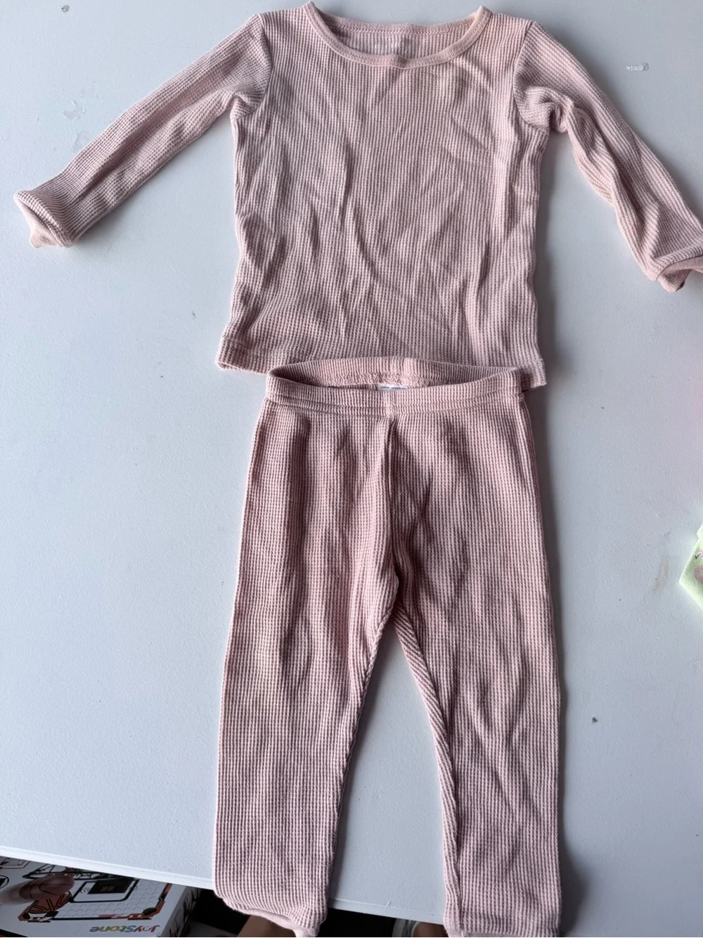 Carter's Girls Waffle-Knit Pajama Set - Light Pink